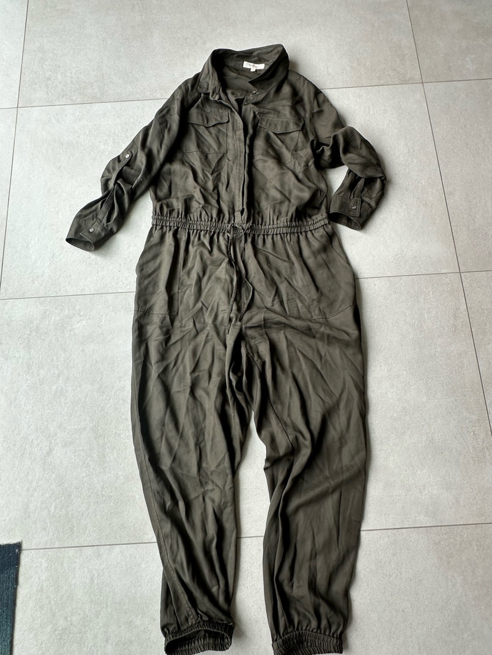 Utility Jumpsuit in Olive Green - Unbranded